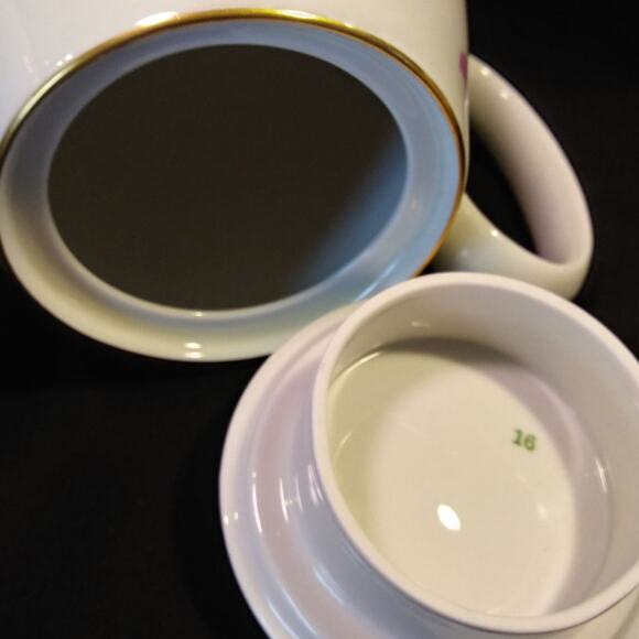 SALE 16Pc. Johann Haviland Coup Tea Set Pastel on White Gold Trim - Picture 13 of 15